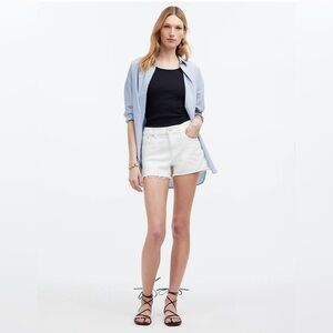 Madewell NWT Low-Rise Boyfriend Shorts Womens Size 31 Tile White Super Short
